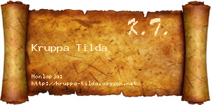 Kruppa Tilda névjegykártya